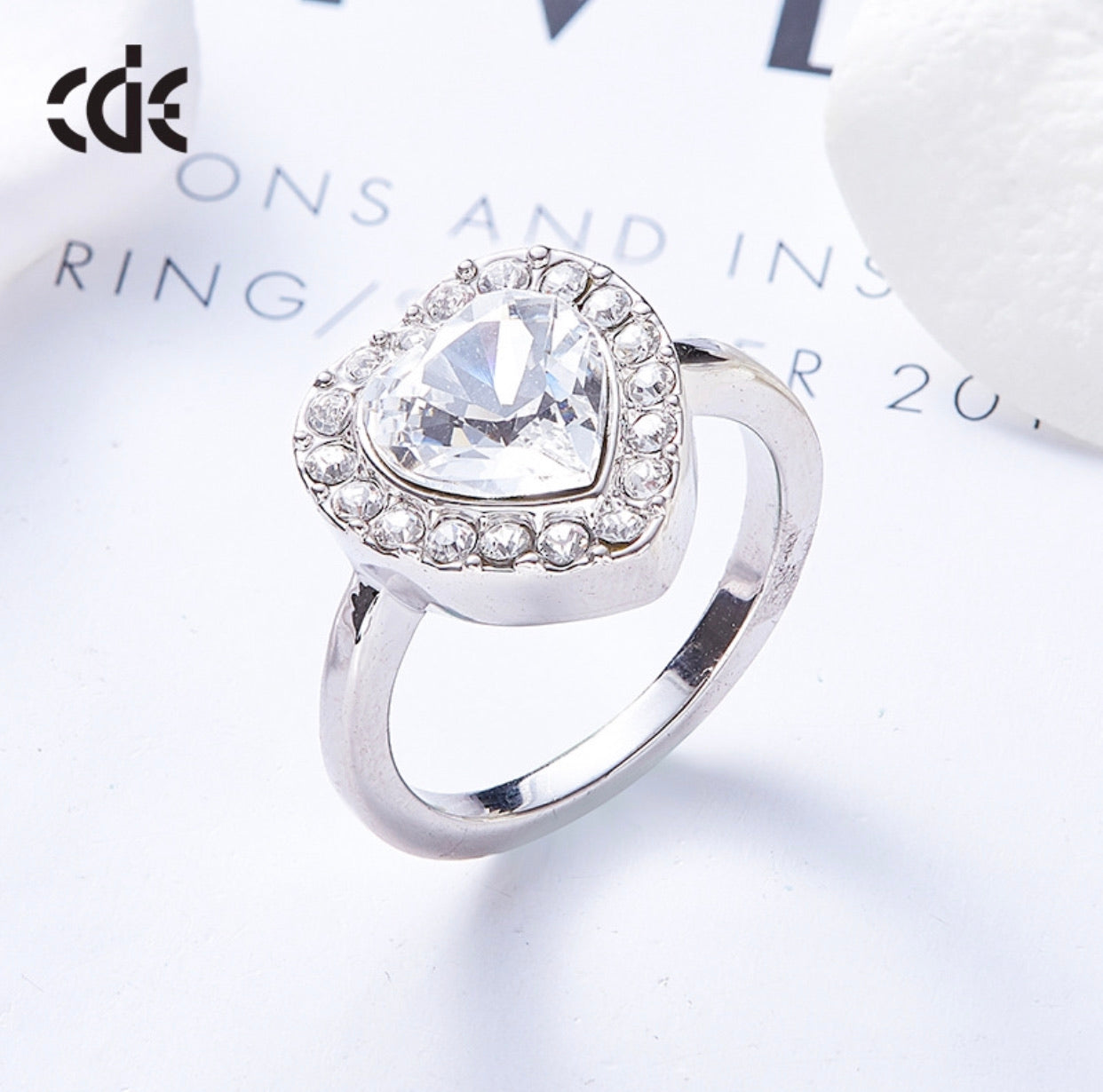 The shining heart shaped ring - CDE Jewelry Egypt