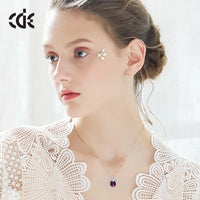 Sterling silver cute little butterflies burgundy set - CDE Jewelry Egypt