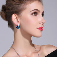 The Swarovski Sapphire Crystal big Heart Earrings