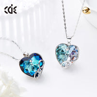 Sterling silver infinity love sapphire heart necklace - CDE Jewelry Egypt