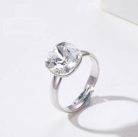 Free Size Platinum Plated Ring With Colorful Swarovski Crystal