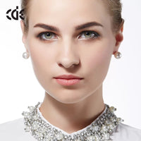 Sterling silver simple swarovski pearl earring - CDE Jewelry Egypt