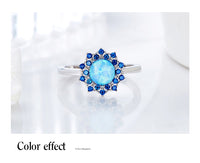 Sterling silver blossoming white opal flower ring - CDE Jewelry Egypt