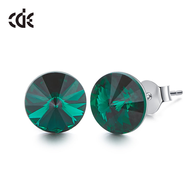 Sterling silver simple one crystal earring - CDE Jewelry Egypt