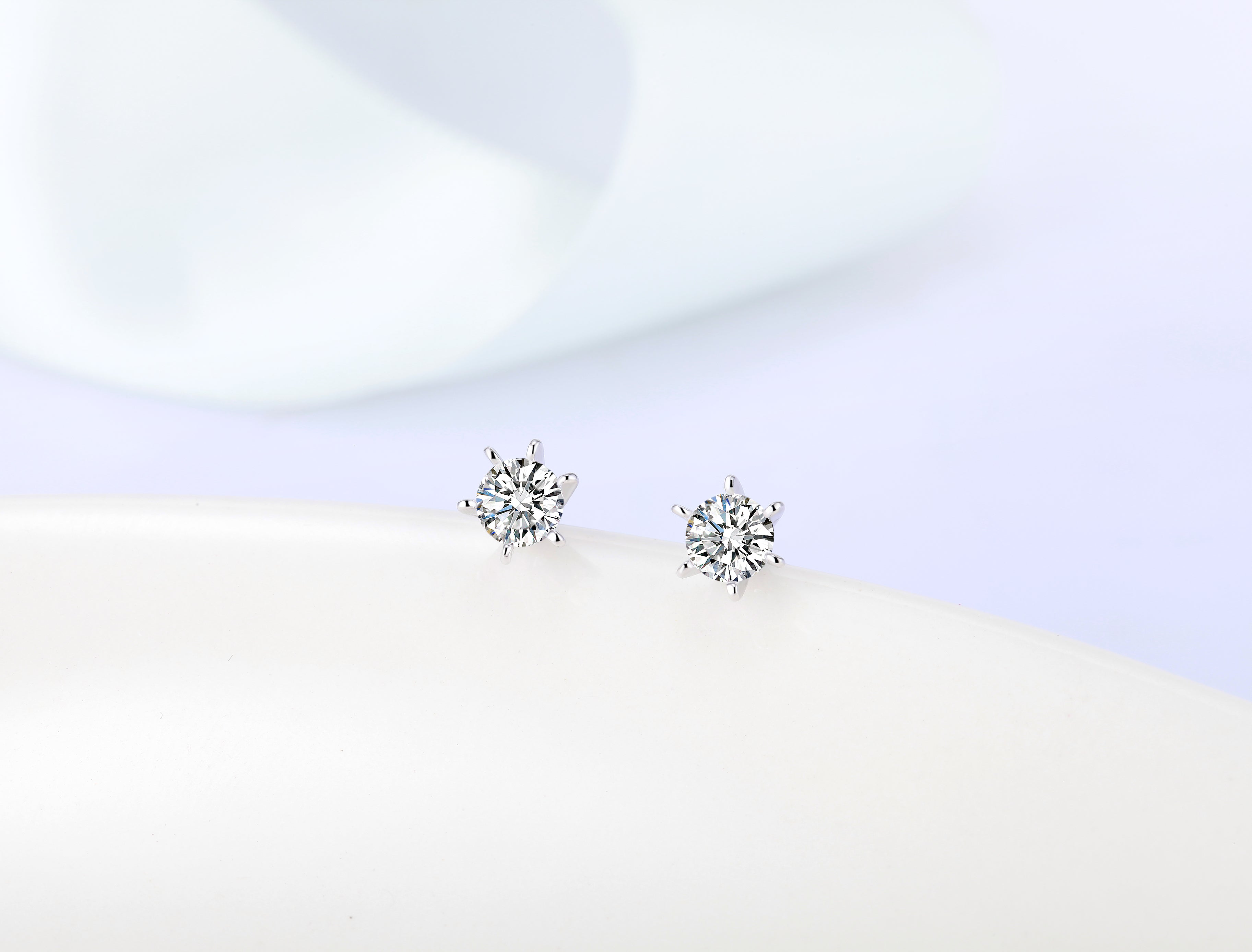 Sterling silver cute little white crystal earring - CDE Jewelry Egypt
