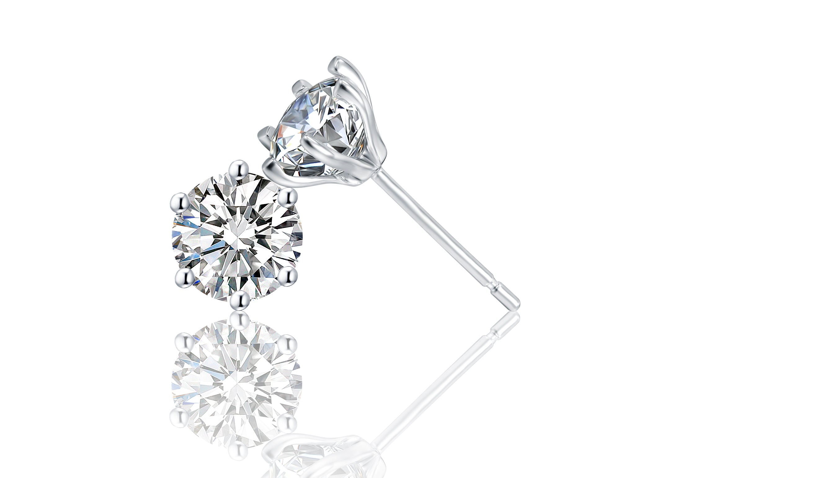Sterling silver cute little white crystal earring - CDE Jewelry Egypt