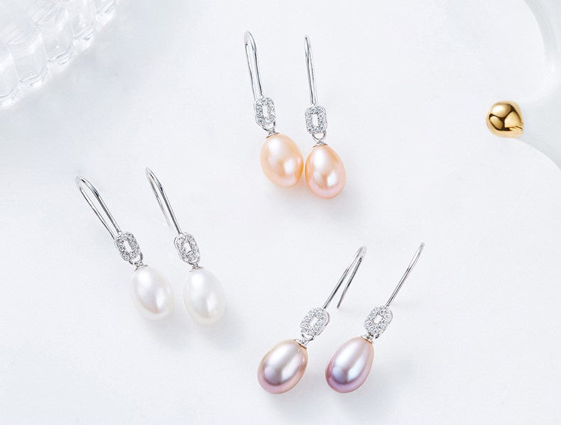 Sterling silver elegant dangling pearl earring - CDE Jewelry Egypt