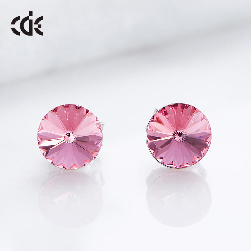 Sterling silver simple one crystal earring - CDE Jewelry Egypt