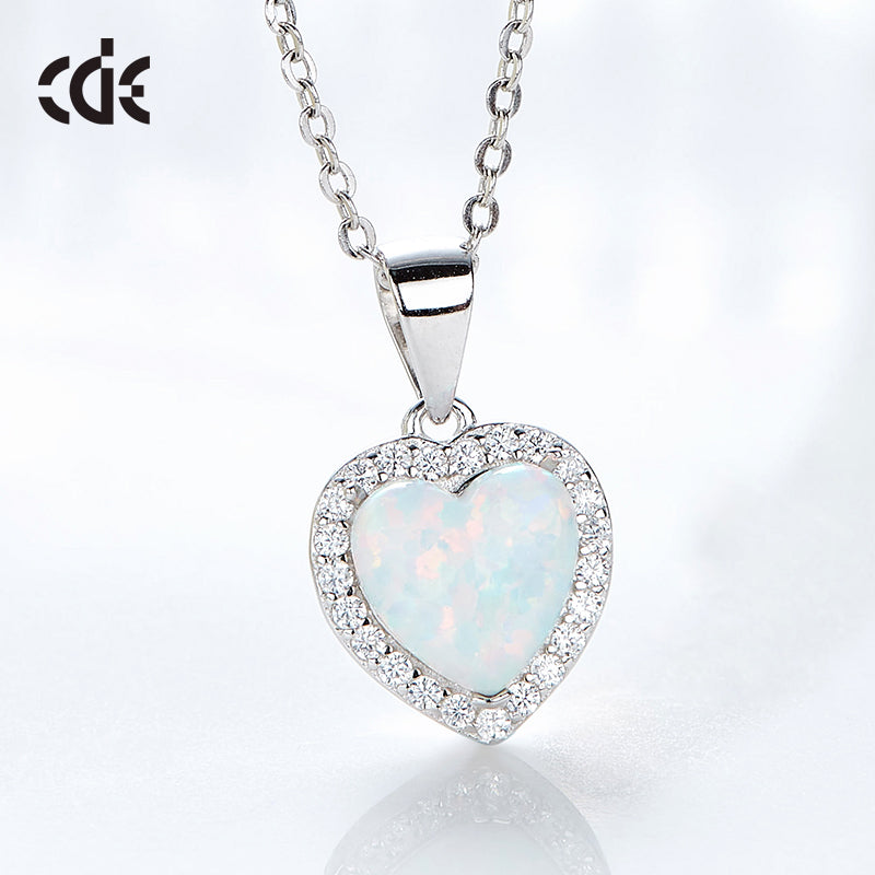 Sterling silver blue opal heart necklace - CDE Jewelry Egypt