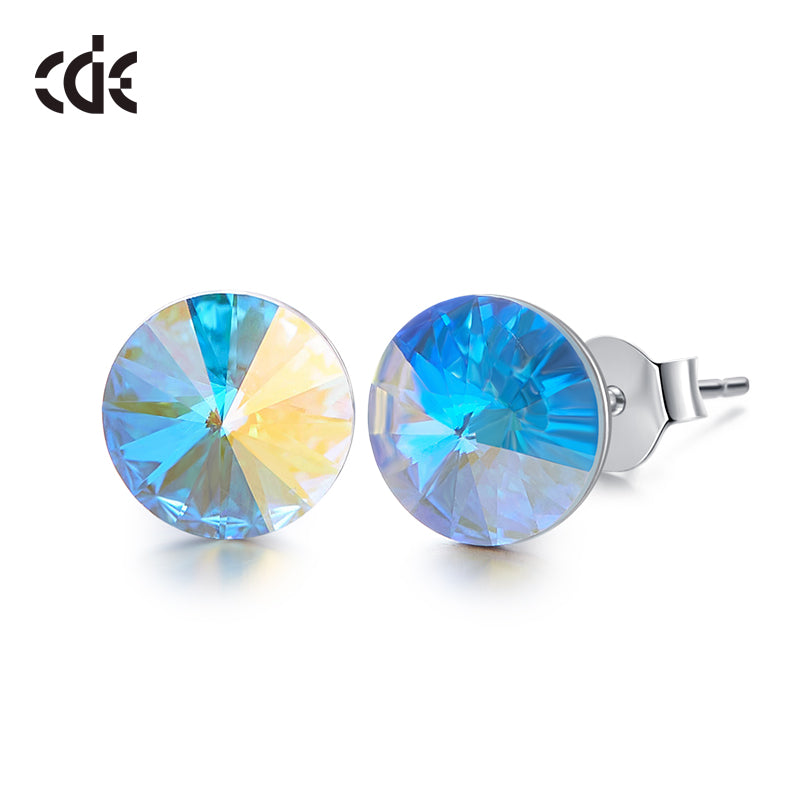 Sterling silver simple one crystal earring - CDE Jewelry Egypt
