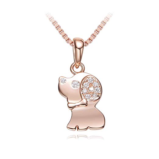 Cute Necklace,S925 Sterling Silver Lucky Little Dog Pendant Chain - CDE Jewelry Egypt