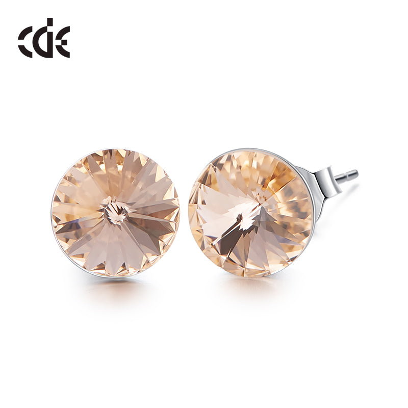 Sterling silver simple one crystal earring - CDE Jewelry Egypt