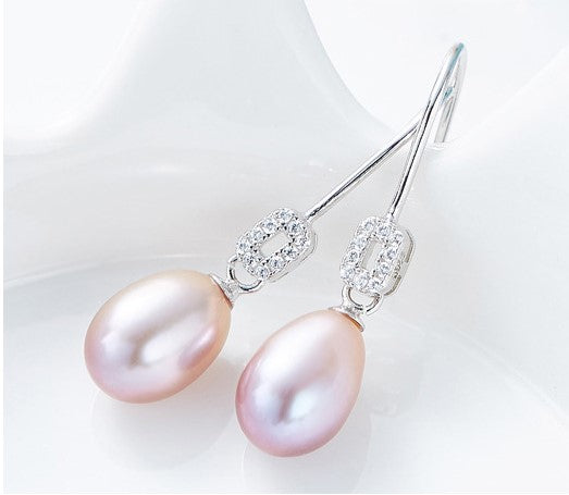 Sterling silver elegant dangling pearl earring - CDE Jewelry Egypt