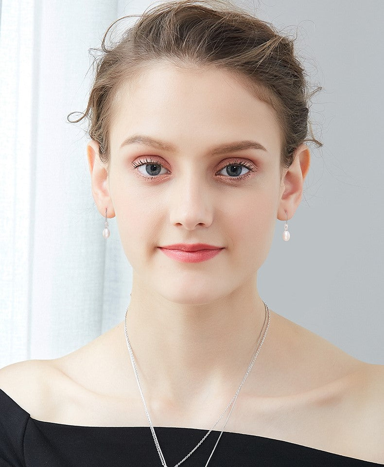 Sterling silver elegant dangling pearl earring - CDE Jewelry Egypt