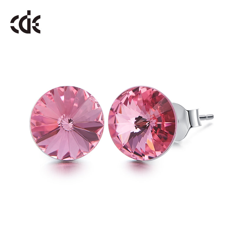 Sterling silver simple one crystal earring - CDE Jewelry Egypt