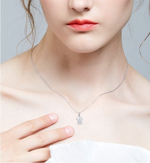 Cute Necklace,S925 Sterling Silver Lucky Little Dog Pendant Chain - CDE Jewelry Egypt