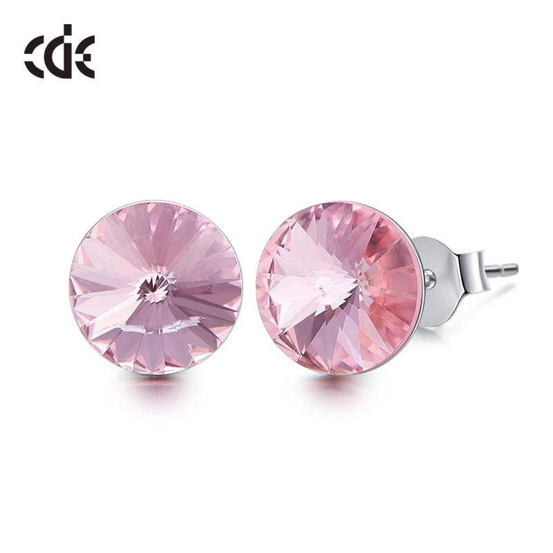 Sterling silver simple one crystal earring - CDE Jewelry Egypt