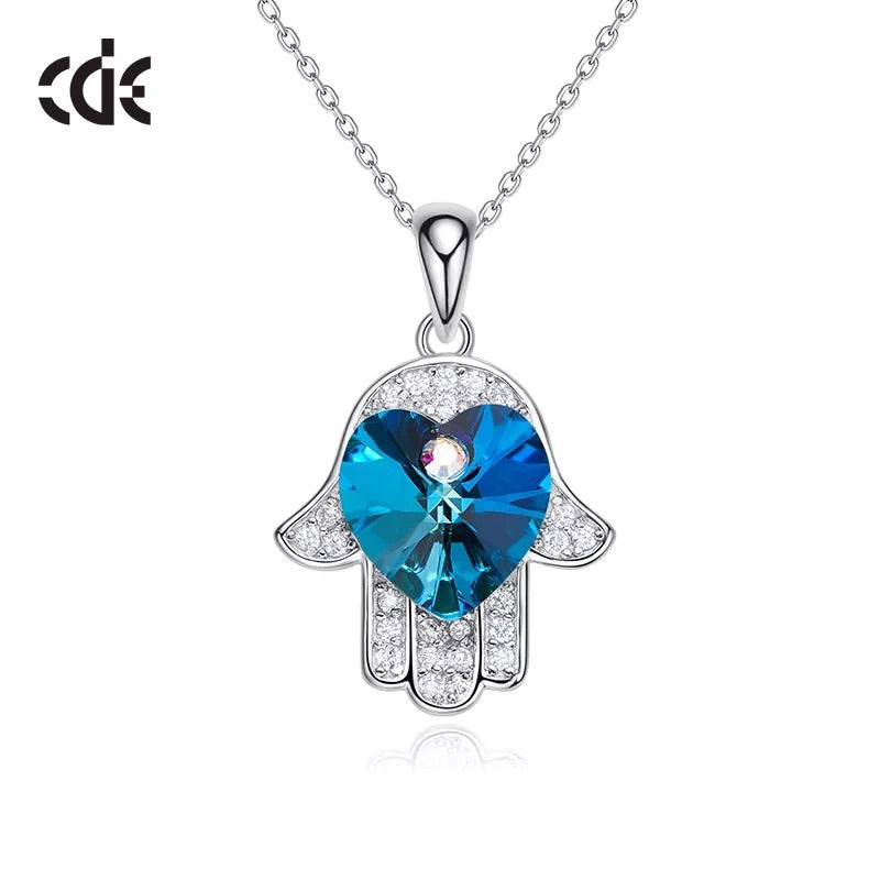 Sterling silver cute shining sapphire hand necklace - CDE Jewelry Egypt
